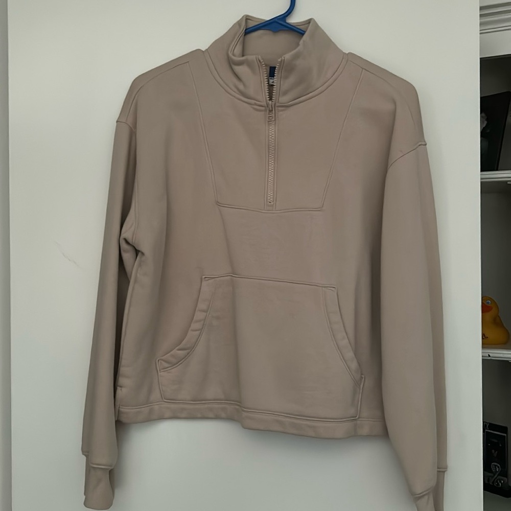 Mock neck quarter zip sweatshirt